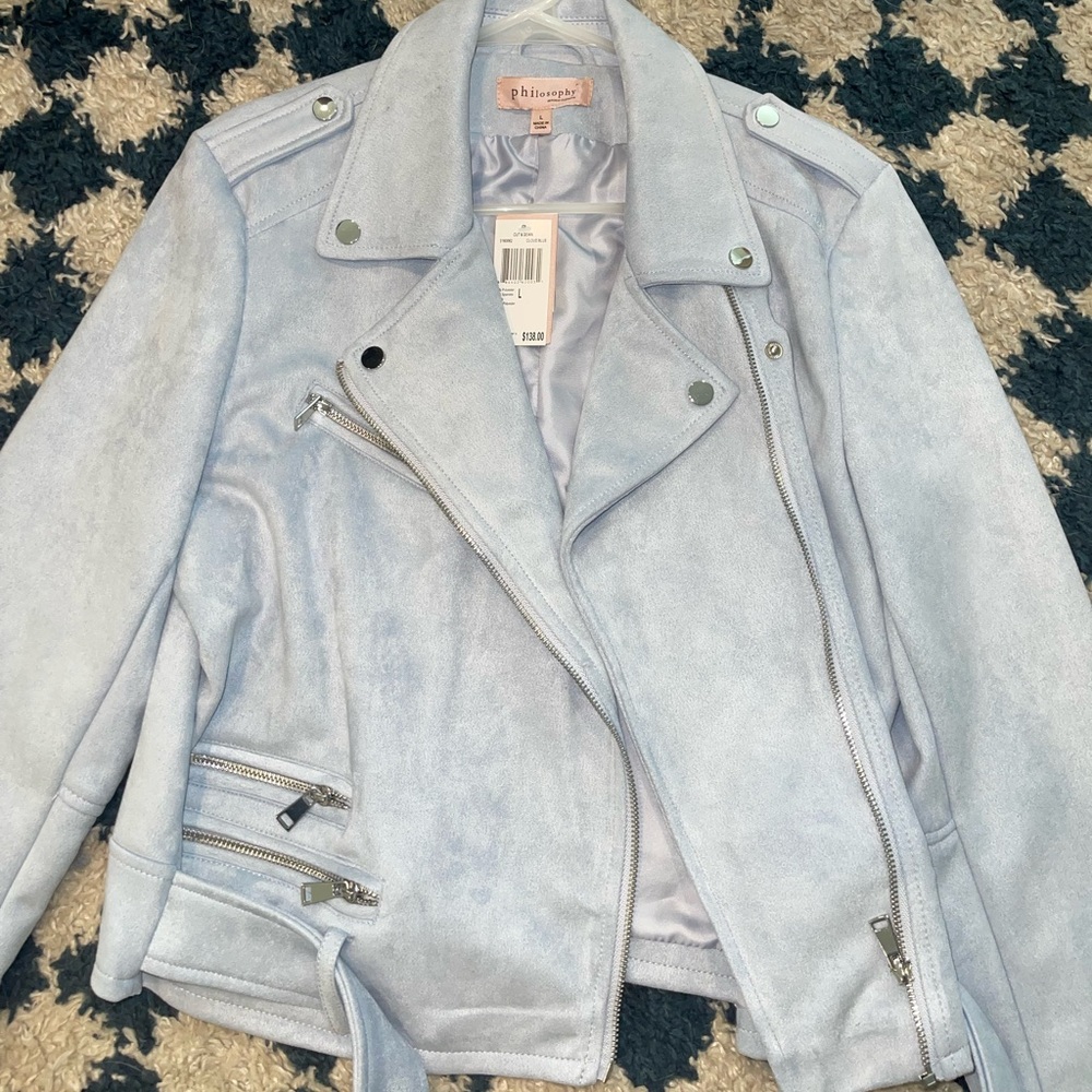 Philosophy Blue Suede Jacket